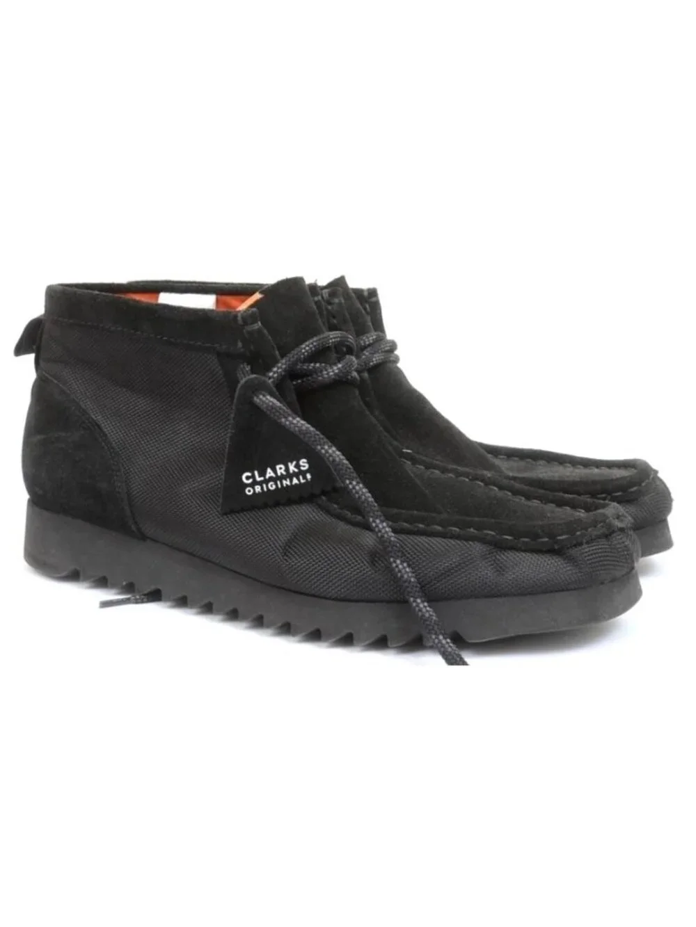 Clarks Wallabee Men's 11.5 Black Leather Chukka Hi Top Razor Sole Lace-up Boot